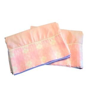 Charming Vintage Dan River Pink Plaid Fine Muslin Pillowcase Set Feminine